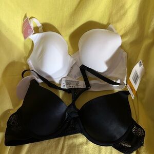 Maidenform Bras Underwire 34A One Black One White NWT BOTH